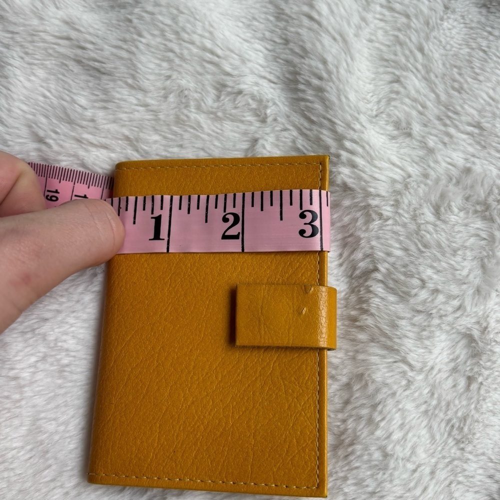 Vintage Buxton Oasis Leather Card Case Mustard Yellow Mini Wallet Made in Canada - Picture 12 of 13